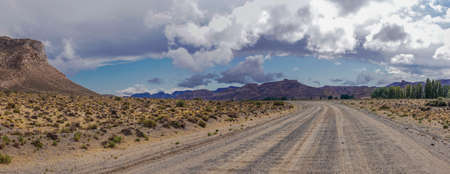Patagonia dirty road on the infinite landの写真素材