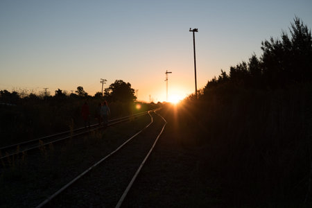 on the train rail