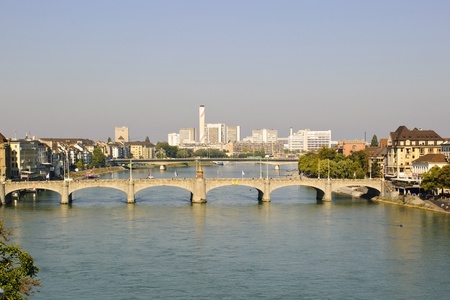 Basel with river Rhein, Swissの写真素材