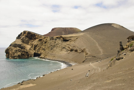 Volcanic landscape, Volcano dos Capelinhos, Faial island, Azoresの写真素材