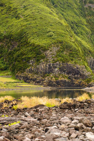 Water lagoon in Faja, Sao Jorge island, Azoresの写真素材