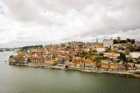 View to Ribeira, old part of Porto with Douro riverの写真素材