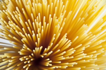 Raw spaghetti from the topの写真素材