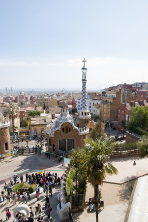 BARCELONA, SPAIN - MARCH 9: Park Guell, Barcelona, Catalonia, Spain in March 9, 2013のeditorial素材