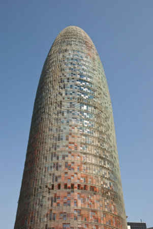 BARCELONA, SPAIN - MARCH 10: Agbar Tower designed by Jean Nouvel on March 10, 2013.のeditorial素材