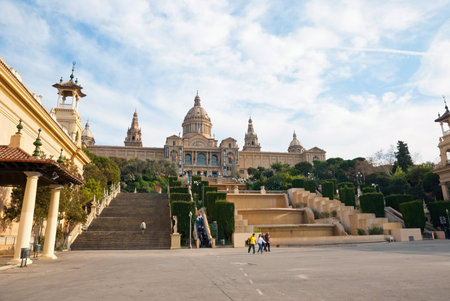 National museum of Catalonian art, Bacelona, Spainのeditorial素材