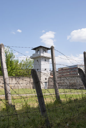 Viewing tower over the concentration camp in Nis, Serbiaのeditorial素材