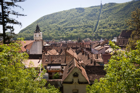 View over Brasov, Transylvania, Romaniaのeditorial素材