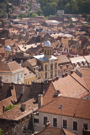 View over Brasov, Transylvania, Romaniaのeditorial素材