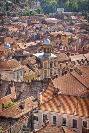 View over Brasov, Transylvania, Romaniaのeditorial素材