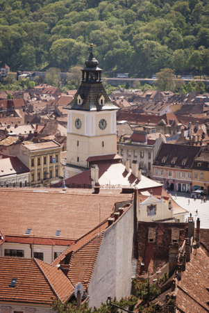 View over Brasov, Transylvania, Romaniaのeditorial素材