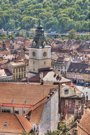 View over Brasov, Transylvania, Romaniaのeditorial素材