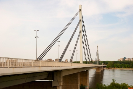 Brige of Liberty crossing the Dunabe river in Novi Sad, Vojvodina, Serbiaの写真素材