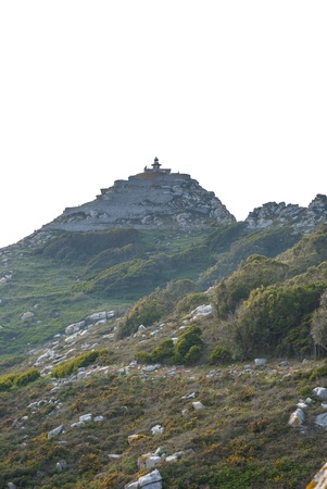Lighthouse at Cies island natural park, Galiciaの写真素材