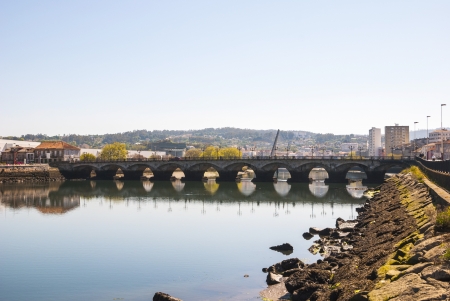 Ponte de Burgo bridge, Pontevedra, Galiciaの写真素材