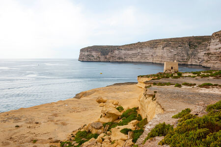 Cliffs at the coast of Maltaの写真素材