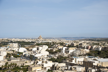 View over Victoria, Rabat, biggest city of Gozo island, Maltaの写真素材