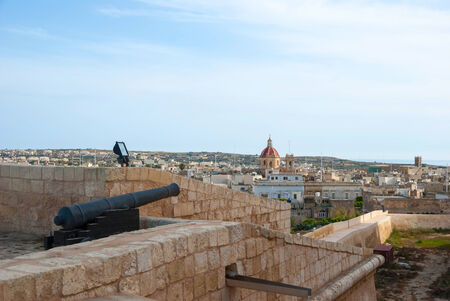 View over Victoria, Rabat, biggest city of Gozo island, Maltaの写真素材
