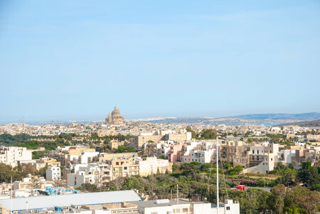 View over Victoria, Rabat, biggest city of Gozo island, Maltaの写真素材