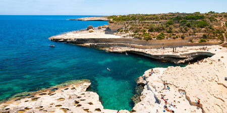 White cliffs at the coast of Maltaの写真素材