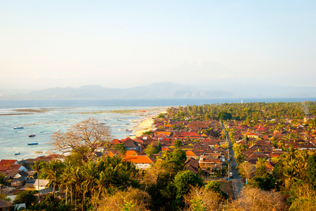 Panoramic view over Nusa Lembongan island, Indonesiaの写真素材