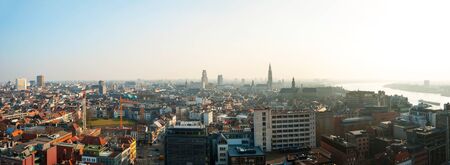 Panorama of city of Antwerp, Belgiumの写真素材