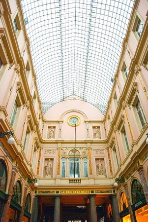 Galeries de Sait Hubert shopping arcade in Brussels, Belgiumのeditorial素材