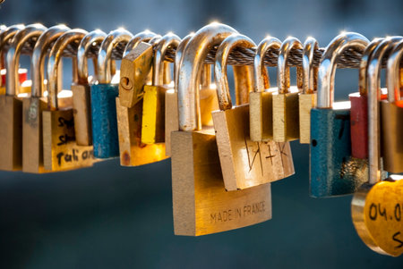 Love padlocks on Butcher's bridge in Ljubljana, Sloveniaのeditorial素材