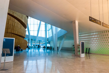 OSLO, NORWAY - JANUARY 28: Interior of Oslo opera house desiged by Snohetta and build in 2007. Opera house is the home of National opera and ballet. Taken in Oslo on Jan 28, 2015のeditorial素材