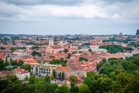 View over Vilnius in summer, capital of Lithuaniaの写真素材