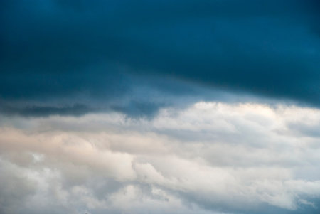 Colorful blue and white clouds before the storm