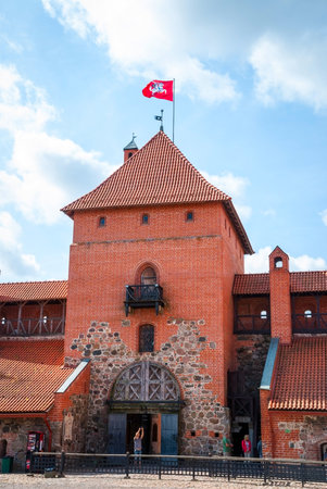 Trakai castle with red bricks, Lithuaniaのeditorial素材