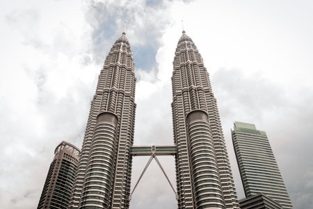 View on Petronas twin towers, Kuala Lumpur, Malaysiaのeditorial素材