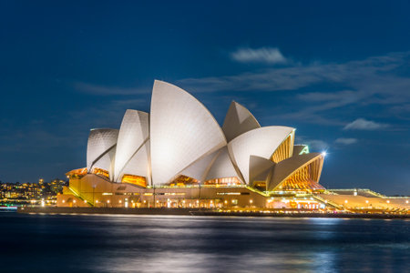 View on Sydney Opera house at night, long exposureのeditorial素材