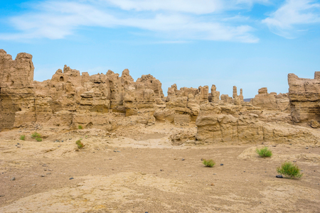 Jiaohe Ancient Ruins Turpan Xinjiang Uyghur Autonomous Region Chinaの写真素材