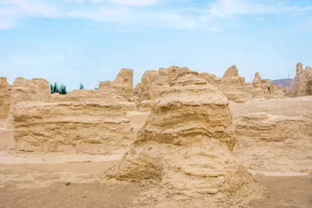 Jiaohe Ancient Ruins Turpan Xinjiang Uyghur Autonomous Region Chinaの写真素材