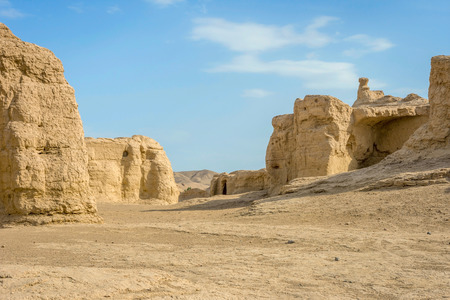 Jiaohe Ancient Ruins Turpan Xinjiang province Chinaの写真素材