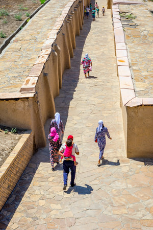 TURKISTAN, KAZAKHSTAN - JULY 18: People visiting Khoja Ahmed Yasawi mausoleum in Turkistan. July 2016のeditorial素材