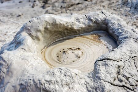 Mud volcano crater in Gobustan, Azerbaijanの写真素材