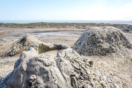 Mud volcano crater in Gobustan, Azerbaijanの写真素材