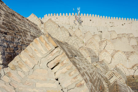 Old cemetery at the city wall in Khiva old town, Uzbekistan