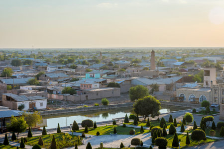 View over Khiva and gardens, Uzbekistan