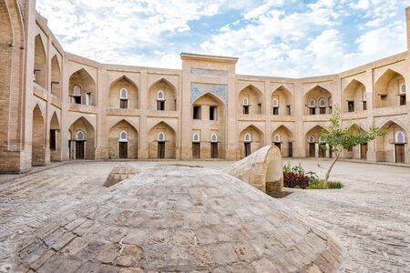 Atrium or the old madrassa in Khiva old town, Uzbekistanの写真素材