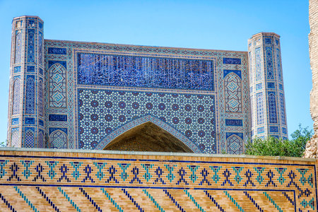 Registan mausoleum, famous landmark of Samarkand, Uzbekistanのeditorial素材