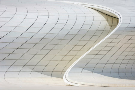 BAKU, AZERBAIJAN - MAY 27: Heydar Aliyev center, famous architectural landmark building in Baku by Zaha Hadid. May 2017のeditorial素材