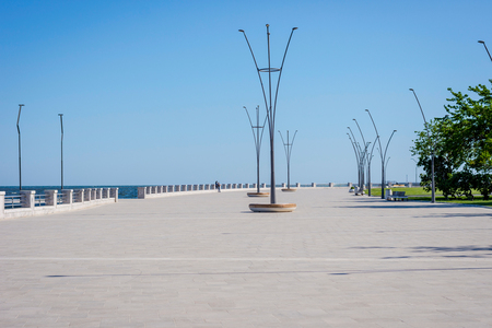 White marble boulevard, Baku, Azerbaijanの写真素材