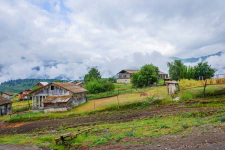 Omalo village, Tusheti national park, Georgiaのeditorial素材