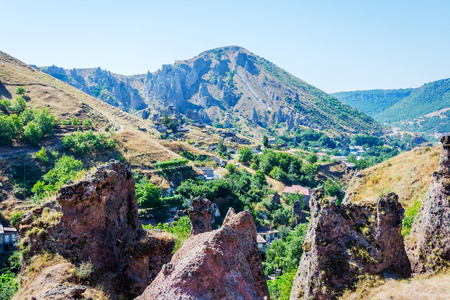 Old Goris town, Armenia with the unique stone formationsの写真素材