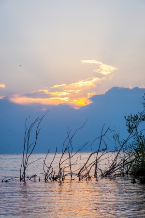 Sevan lake, the sea of Armenia, in sunsetの写真素材