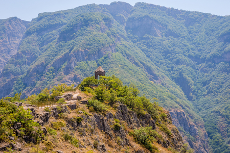 Chapel in the scenic mountains, Tatev, Armeniaの写真素材